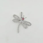 Pink Sapphire & Diamond 9ct Gold Dragonfly Pendant