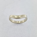 9ct White Gold Curved Ring