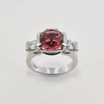 Pink Tourmaline & Diamond 18ct Gold Ring