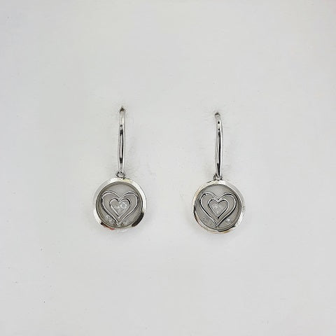 CZ Sterling Silver Heart Earrings