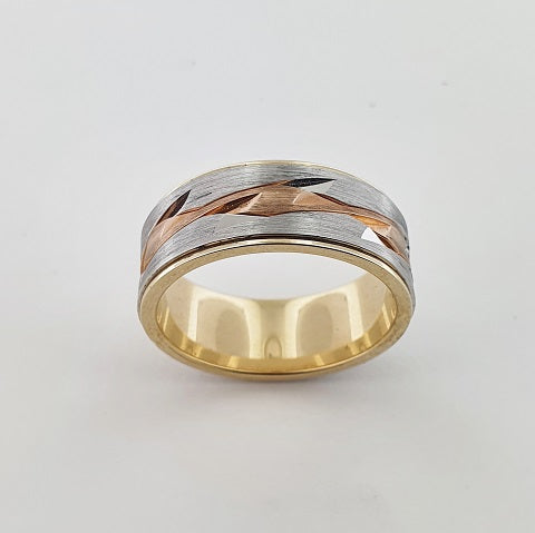 9ct Tri-Tone Gold Ring