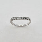 Diamond 9ct White Gold Curved Ring