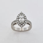 Diamond Platinum Marquise Halo Ring