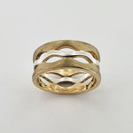 9ct Yellow & White Gold Wave Ring