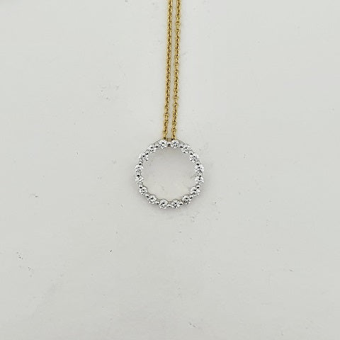 Diamond 9ct Gold Circle Necklace