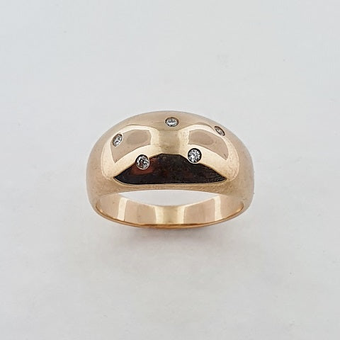 9ct rose gold dome ring.