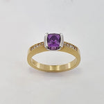 Purple Sapphire & Diamond 18ct Gold Ring