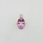 Kunzite & Diamond 18ct Gold & Platinum Pendant