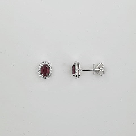 Ruby & Diamond 18ct Gold Earrings
