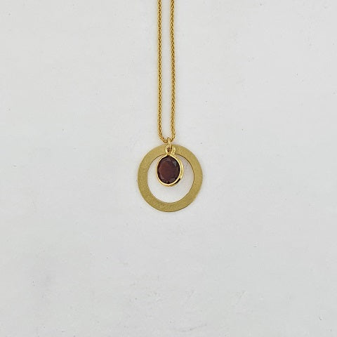 Garnet 9ct Yellow Gold Necklace