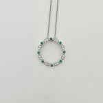 Emerald & Diamond 9ct Gold Circle Necklace