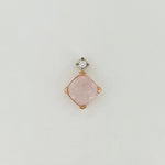 Rose Quartz & Diamond 9ct Gold Pendant