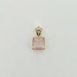 Rose Quartz & Diamond 9ct Gold Pendant