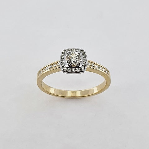 Diamond 9ct Gold Halo Ring