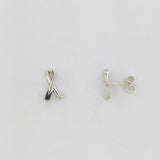 Paddling Sterling Silver Ribbon Paddle Stud Earrings