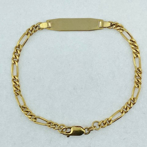 Antiques Atlas - Vintage 9ct Yellow Gold Figaro Chain Bracelet as1062a239