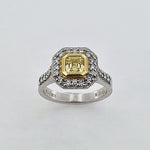 Yellow & White Diamond Platinum & 18ct Gold Ring