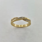 Diamond 18ct Yellow Gold Twist Ring