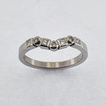 Diamond 9ct White Gold Curved Ring